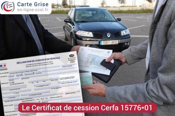 Certificat de cession d'un véhicule